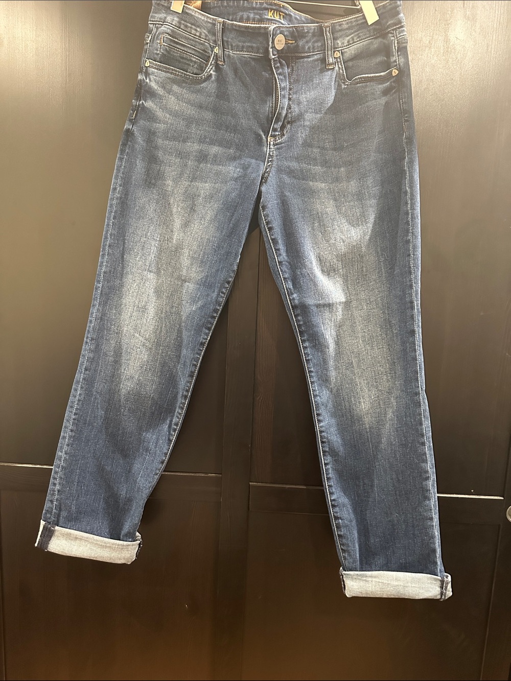 Kut from the Kloth Women's Boyfriend Jeans in Dark Blue Wash